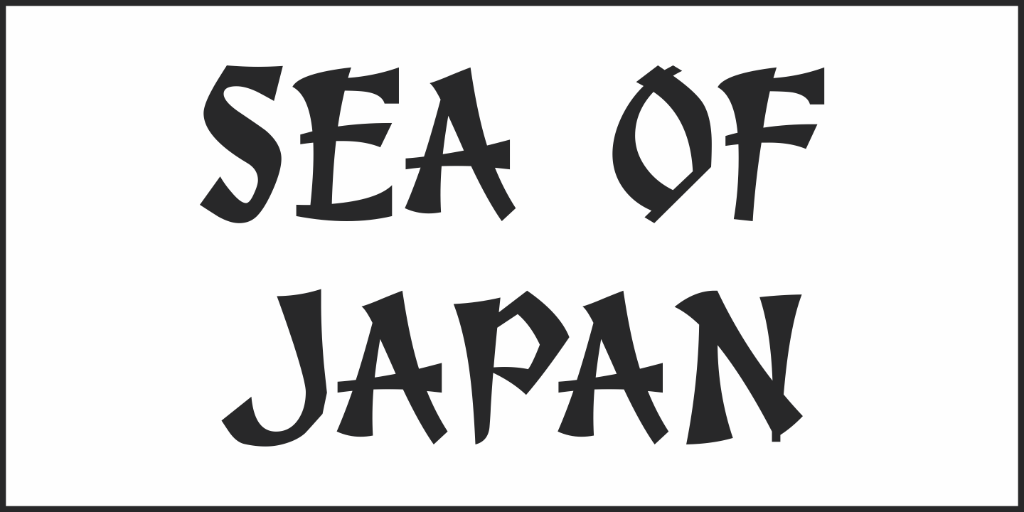Przykładowa czcionka Sea of Japan JNL #5